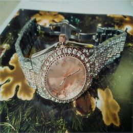 Reloj ICE-Out Bling Diamond para hombres, mujeres, Hip Hop, relojes de cuarzo para hombres, banda de acero inoxidable, reloj de pulsera de negocios, hombre U2443