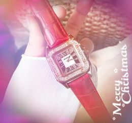 ICE-Out Bling Diamants Bague Montre Femmes Hip Hop Carré Cadran Romain Mouvement Japonais Quartz Véritable Ceinture En Cuir Vintage Chaîne Bracelet Montre-Bracelet reloj de lujo