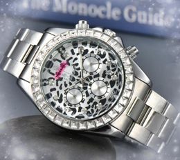 ICE Out Hip Hop Kleurrijke Diamanten Ring Shine Sterrenwijzerhorloges voor heren 42 mm roestvrijstalen quartzbatterij Super volledig functioneel vrijetijdsmode scanning tick watch