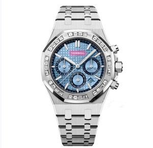 ICE Out Hip Hop Three Eyes Design heren stopwatch horloges 42 mm roestvrij staal quartz uurwerk klok kalender automatische datum kleurrijke grote diamanten ring horloge geschenken