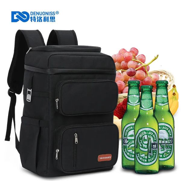 Paquetes de hielo/bolsas isotérmicas DENUONISS Bolsa refrigeradora para picnic Mochila térmica para comida de acampada de gran capacidad con abridor de botellas Bolsas refrigeradoras aisladas 100% a prueba de fugas 231019