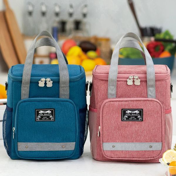 Paquetes de hielo/bolsas isotérmicas moda mujer bolsa de almuerzo bolso de gran capacidad impermeable oficina traer comida refrigerador bolsa picnic alimentos almacenamiento térmico accesorios 231019