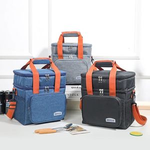 Bolsas de hielo/bolsas isotérmicas Bolsa de almuerzo térmica portátil Bolsas enfriadoras de alimentos para picnic Estuche aislado Bolsa de almuerzo de oficina impermeable duradera Caja de enfriamiento Correa para el hombro 231019