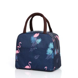 Ice packsisothermische zakken Flamingo Dier Solid Color Student Werk lunchbox Thermische isolatie Voedsel Lunch Bag Print Geïsoleerde draagbare handtassen Ice Bag J230425