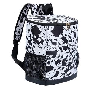 Ice PacksIsothermische tassen Rugzak met grote capaciteit Koeltas Gepersonaliseerde koeienprint Waterdichte rugzakken Outdoor Picknick Thermische geïsoleerde tas 230321