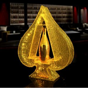 Ice Rock LED lumineux Ace of Spade Champagne bouteille présentateur croissant Cocktail vin porte-bouteille pour discothèque fête