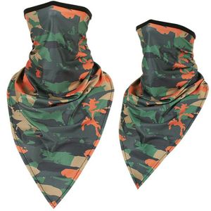 Triangle de camouflage en soie de glace Serviette Magic Scarves Pare-vent pour vélo en plein air Les fans militaires tactiques enveloppent le turban Couvre-cou de protection solaire anti-UV Gaiter