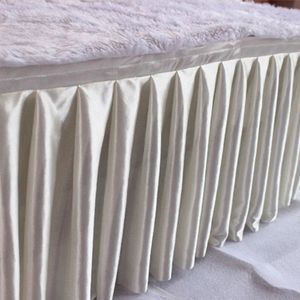 Ijs Zijde Chiffon Witte Kleur Bruiloft Tafelrok Feestbanket Podiumtafel Plint Voor Verjaardag Evenement Tafelkleed Decoratie 240315