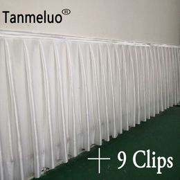 Ijszijde Stof Tafelrokken Bruiloft Rok voor Tafelkleed Cover Podium Witte Plint Decor 240322