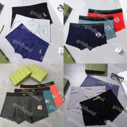 Ice Silk Mens Underpants Fashion Brand Boîtres respirants Sexy Sexy Male Underwear Briefs avec boîte