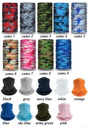 Ice Silk Hals Cover Trein Fietsen Masker Leger Groen Bandana Running Lycra Sjaal Wrap Vissen Sports Sjaals Fietsmaskers Buitenshuis Wandelen