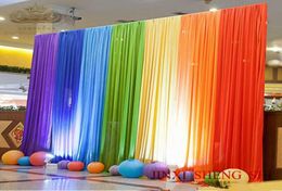 Clace de mariage Ice Silk Rainbow Rainbow Colorful Wedding Fandle Party Decoration Background Drop Couleurs pour choisir8934225