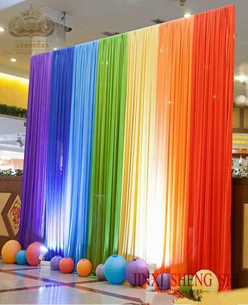 Clace de mariage Ice Silk Rainbow Colorful Wedding Background Party Decoration Background Drop Couleurs pour choisir8885179