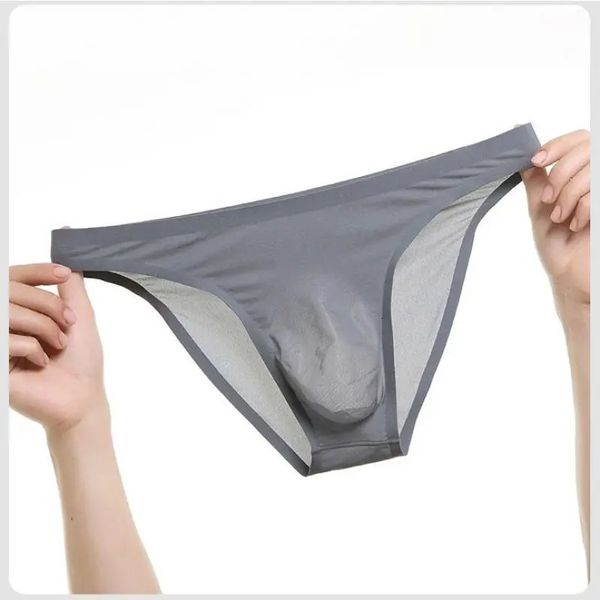 Ice Silk Scrouss transparent transparent Sexy Briefs Men Breattes Bikini sous-vêtements Jockstrap 240417 Soule