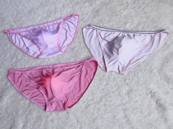 Ice Silk Sheer Sabillons hommes Lingerie Sexy Sexy Big Bulge Pouche bikini sous-vêtements masculin U COCK COCK GAY BRITS FORTY5455105