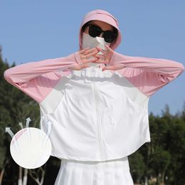 Seda de seda Seda Sede Sun Femenina de secado rápido para mujeres Caqueta de chal resistente de manga larga, ropa de protección solar, ropa de piel deportiva al aire libre