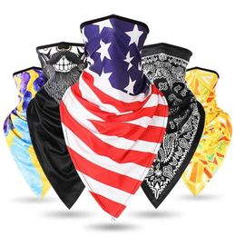 IJs zijde driehoek half gezicht sjaals multifuctionale outdoor motorfiets cycling jacht hals gaiter ademend hoofd wrap bandana y1020