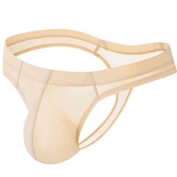 Pantalon triangle ultra-mince semi-transparent sexy pour hommes en soie glacée, bikini t-string et amusant 729896
