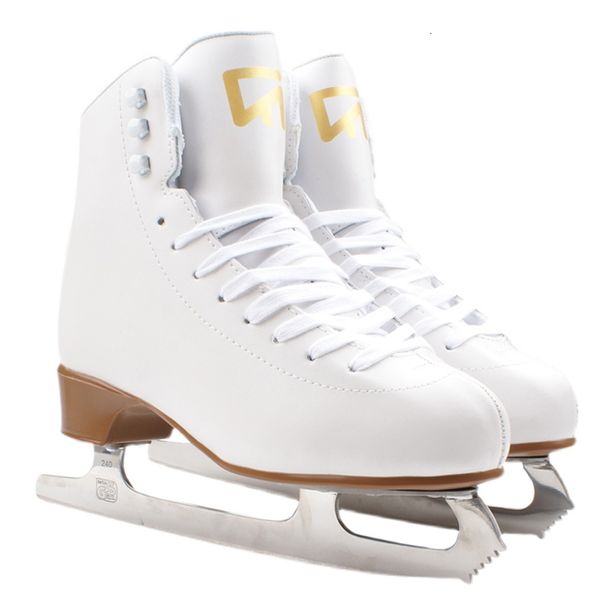 Patins à glace 1 paire chaussures de patinage artistique professionnel en cuir véritable vraie lame hommes femmes enfants pour débutant 230717