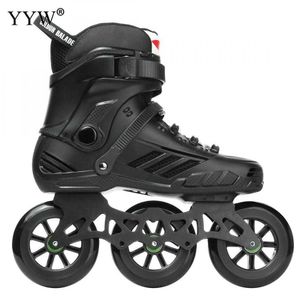 Patines de hielo de 3 ruedas para adultos, zapatos de patinaje en línea, zapatillas profesionales, Patines de velocidad, carreras libres para hombres L221014