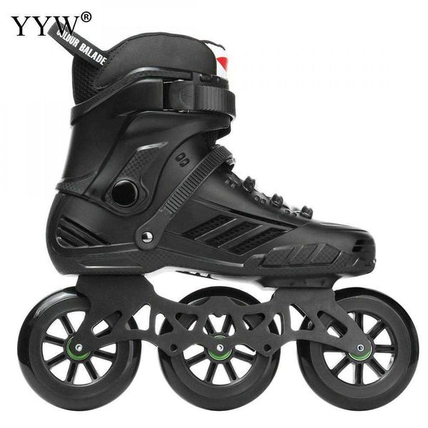 Patins à glace 3 roues adultes chaussures à roulettes patinage en ligne professionnel Sneaker vitesse Patines course libre hommes L221014