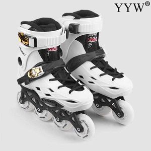 Skates de glace 85a femmes filles en ligne chaussures de skate professionnel de patins de patins de style freestyle extérieur 72 mm 4 rouleaux de roue patines blanc noir l221014