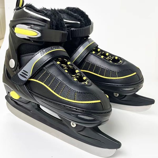 Patins À Glace Figure Réglable Avec Plus Lame Épaissie En Molleton Adultes Enfants Chaud Étanche Balle Couteau Chaussures De Patinage Patines 230717