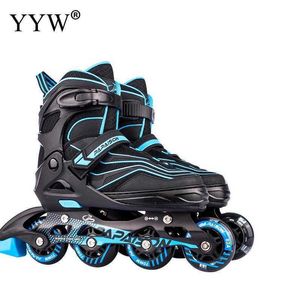Patins à glace réglables en ligne, chaussures de Slalom, patins coulissants pour enfants garçons, bleu L 70mm 82A 4 roues L221014