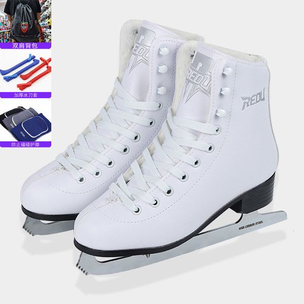 Patins à glace en cuir véritable Figure chaussures professionnel thermique chaud épaissir chaussure de patinage avec lame pour enfants adultes adolescents 230717