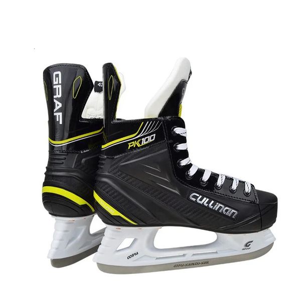 Patins à glace Graf couteau de Hockey sur glace baskets de patinage chaussures de patin à glace en cuir lame de glace véritable patins à glace chaussures adulte enfant Sports de glace en salle 231019