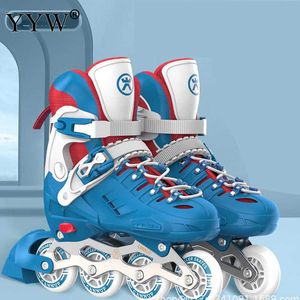 Schaatsen inline unisex roller verstelbare PU dubbele rij 4-wiel flash sneakers voor binnensoor buitenschaatsen training L221014