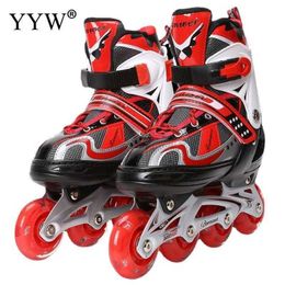 Patins à glace Enfants Réglable Inline Roller Professionnel Slalom 4 Roues Chaussures Coulissantes Free Skate Pour Enfants Taille 30 L221014