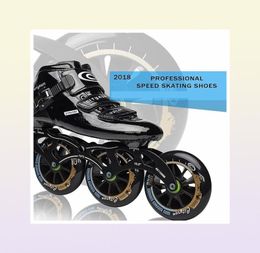 Skates de glace Cityrun Cityrun Chaussures de vitesse pour la compétition de vitesse de course de piste intérieure 110 mm 100 mm 90 mm en fibre de carbone Roller3681567