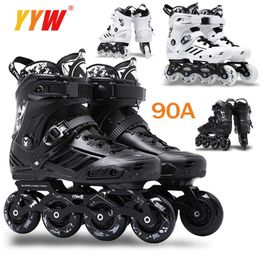 Schaatsen Professionele inline Roller volwassen wielen S 90A 72mm 76 mm 4 sneakers schoenen Skating Sport Grootte 44 L221014