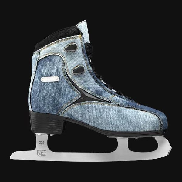 Patins à glace Professionnel Hiver Denim Skate Chaussures avec Lame Épaissir Patinage Artistique Baskets Patins Enfants Adulte Beignners 230717