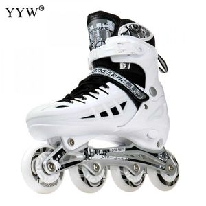 Zapatillas de rodillos de patines de hielo 4 ruedas parpadeando en línea PVC para adultos Speeds de patinaje de velocidad ajustable para deportes profesionales al aire libre L221014