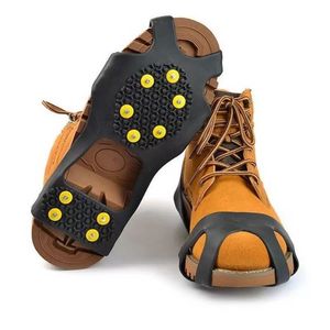 Ice Snow Grips Cleat over schoenen 10 stalen studs Ice Cleats Boot Rubber Spikes Anti-Slip Snow Ski Grijper Ice Climbing Footwear FY2501 BB11111111111111