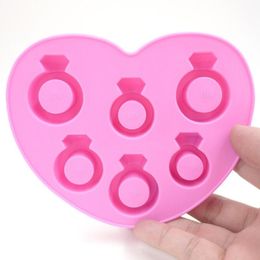 Ice Tray Diamond Love Ring Ice Cube Style Freeze Ice Cream Maker Mold Herramienta especial para el verano caliente LX2576