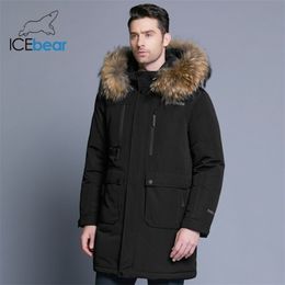 ICEbear nouvelle veste d'hiver pour hommes de haute qualité chapeau détachable vestes pour hommes épais chaud col de fourrure vêtements MWY18963D 201103