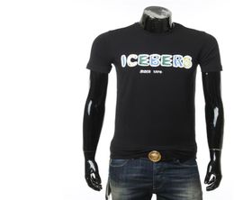 ICEBERG Heren039s Letter bedrukte katoenen casual t-shirts met korte mouwen en ronde hals7427483