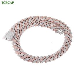 Icecap Fashion Jewelry Hip Hop Ice Out VVS Diamond Diamant Two-Tone Diamond Cuban Chain Personality Mens Moisanite Chain Collier