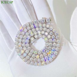 Icecap Fashion Jewelry Wholesale Taille de vente au détail 2 mm 3 mm 4 mm 5 mm Vvs Lab Diamond Tennis Chaîne 925 Colliers de tennis en argent sterling