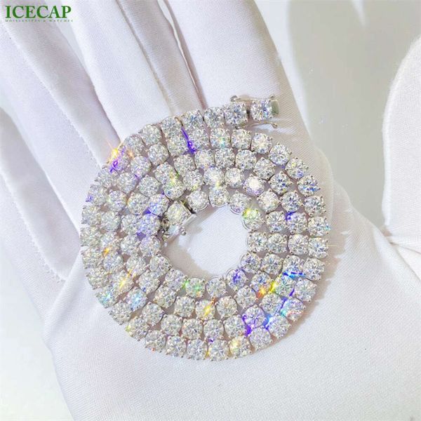 Joya de moda de ICECAP Tamaño minorista al por mayor 2 mm 3 mm 4 mm 5 mm VVS Lab Diamond Tennis Cadena 925 Collares de tenis de plata esterlina