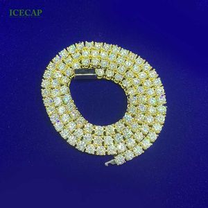 ICECAP Groothandel Hiphop Tennisketen 5mm 6mm 22 inch Gold vergulde verzilverd ijsje uit VVS D Moissanite Diamond Necklace