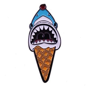 Icecream Shark Migne Anime Movies Games Épingles en émail dur collectionne le carton métaton Broche sac à dos sac Collier Badges Badges de mode Fashion Bijoux S60024
