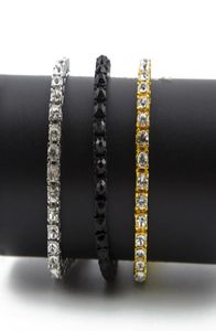 Iced Out 1 rangée 5 mm Bracelet Bracelet Men Hip Hop Style Clear Simulate Diamond 789inches Bracelets Bling Bling1465466