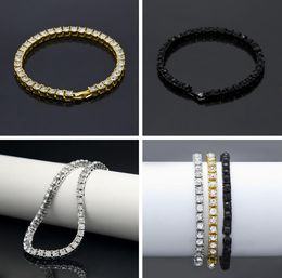 Iced Out 1 Rangée Strass Bracelet Chaud Haute qualité Hommes Hip Hop Style Or Clair Diamant Simulé 8 "Bracelet Bling Bling Hommes Bijoux