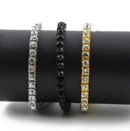 Iced Out 1 rangée Bracelet Bracelet Men Hip Hop Style Clear Simulated Diamond 789inches Bling Bling K55355092250