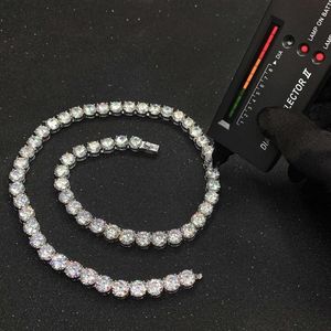 Iced Out 3mm 5mm 6mm 8mm Vvs Moissanite Diamond Tennis Chain 925 Sterling Zilveren Ketting