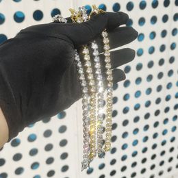 Iced out 5m mm tennisketen armband vergulde zilvergouden punkstijlen hiphop bangle armbanden voor vrouwelijke mannen hoge kwaliteit sieraden drop -schip